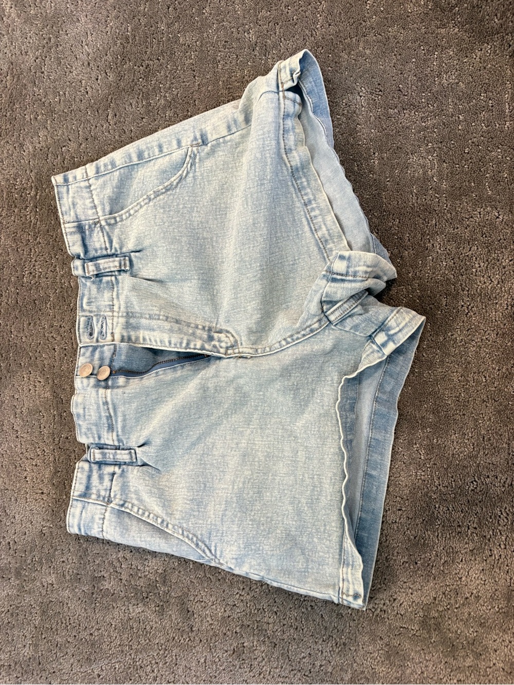 Light Wash Denim High-Waist Shorts